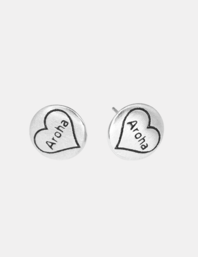 Round Silver Aroha Earrings