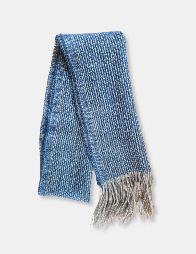Wool Scarf - Blue Patterned