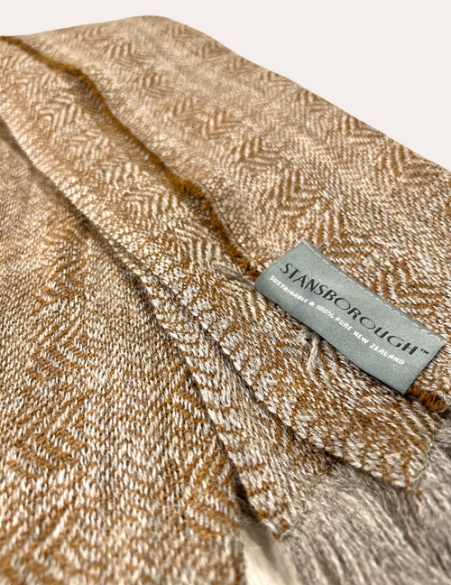 Wool Scarf - Brown Chevron