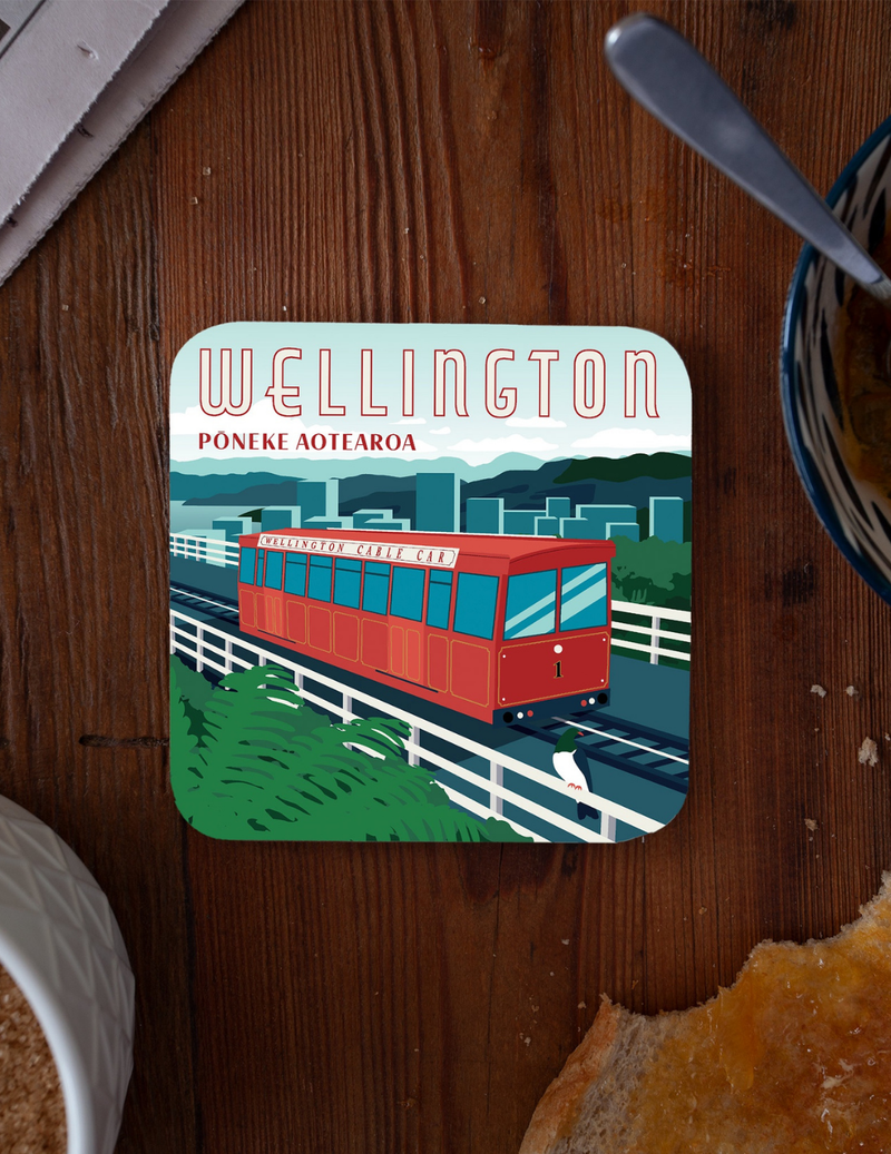 Wellington Travel Poster Coaster