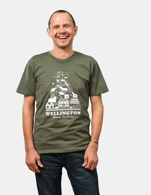 Wellington Stacked T-Shirt - Cypress Green