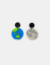 Earth and Moon Asymmetrical Earrings