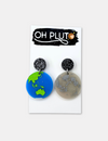 Earth and Moon Asymmetrical Earrings