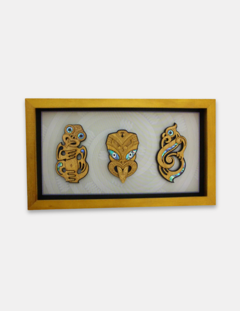 Medium Triple Framed Tiki/Wheku/Manaia