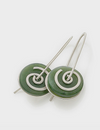 Small Silver Pounamu Spiral Drop Earrings