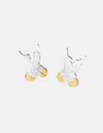 Huia Feather Silver with Gold Tips Earrings