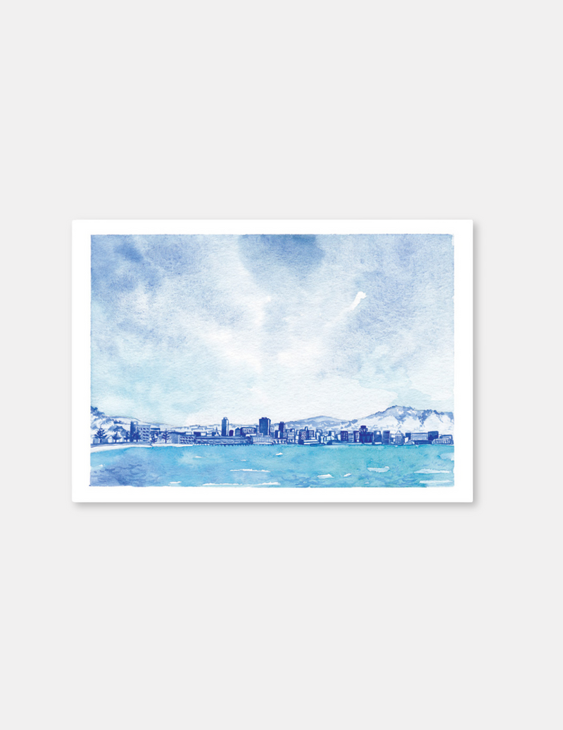 Wellington Harbour Print A4 by Hannah Webster