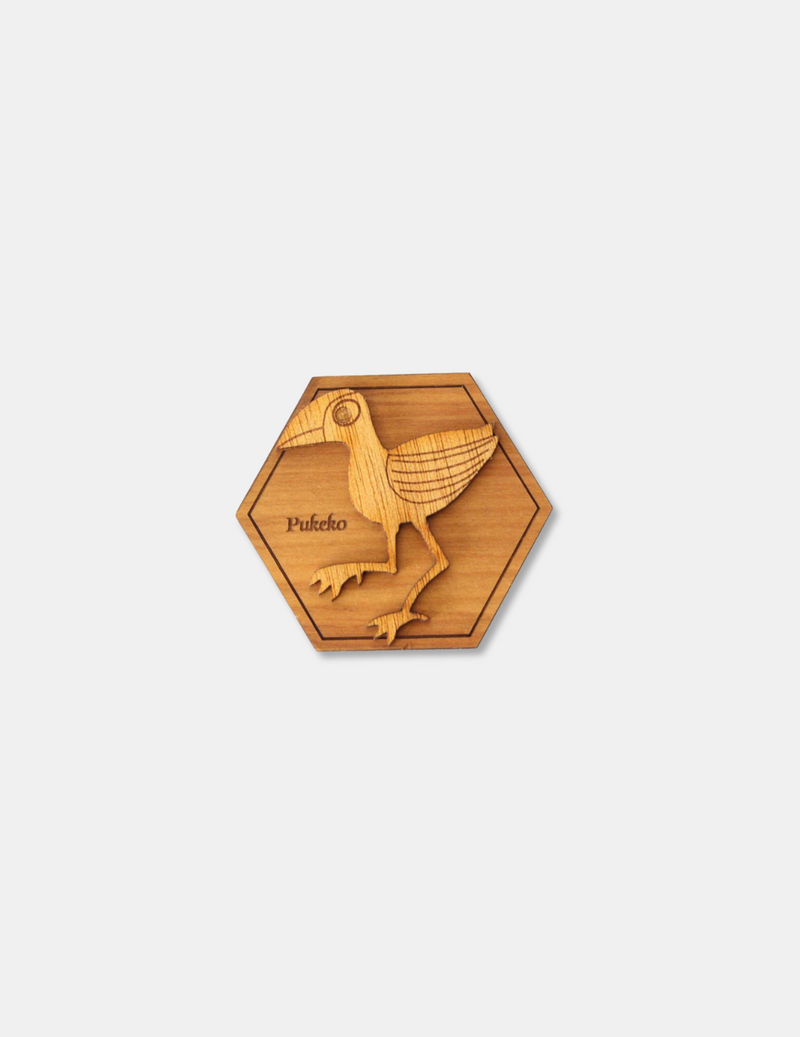 Wooden Pukeko Magnet