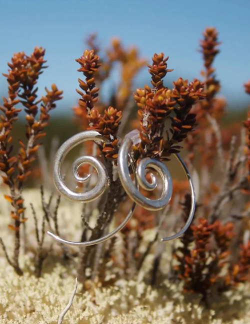 Medium Silver Spiral Earrings