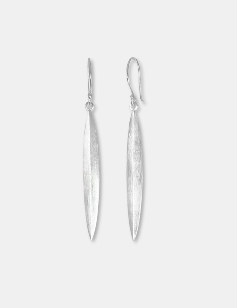 Sterling Silver Flax Leaf Earrings