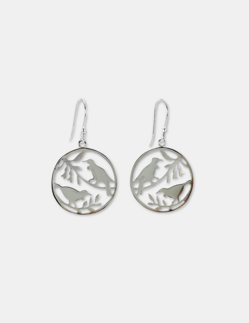 Sterling Silver Tui Circle Earrings
