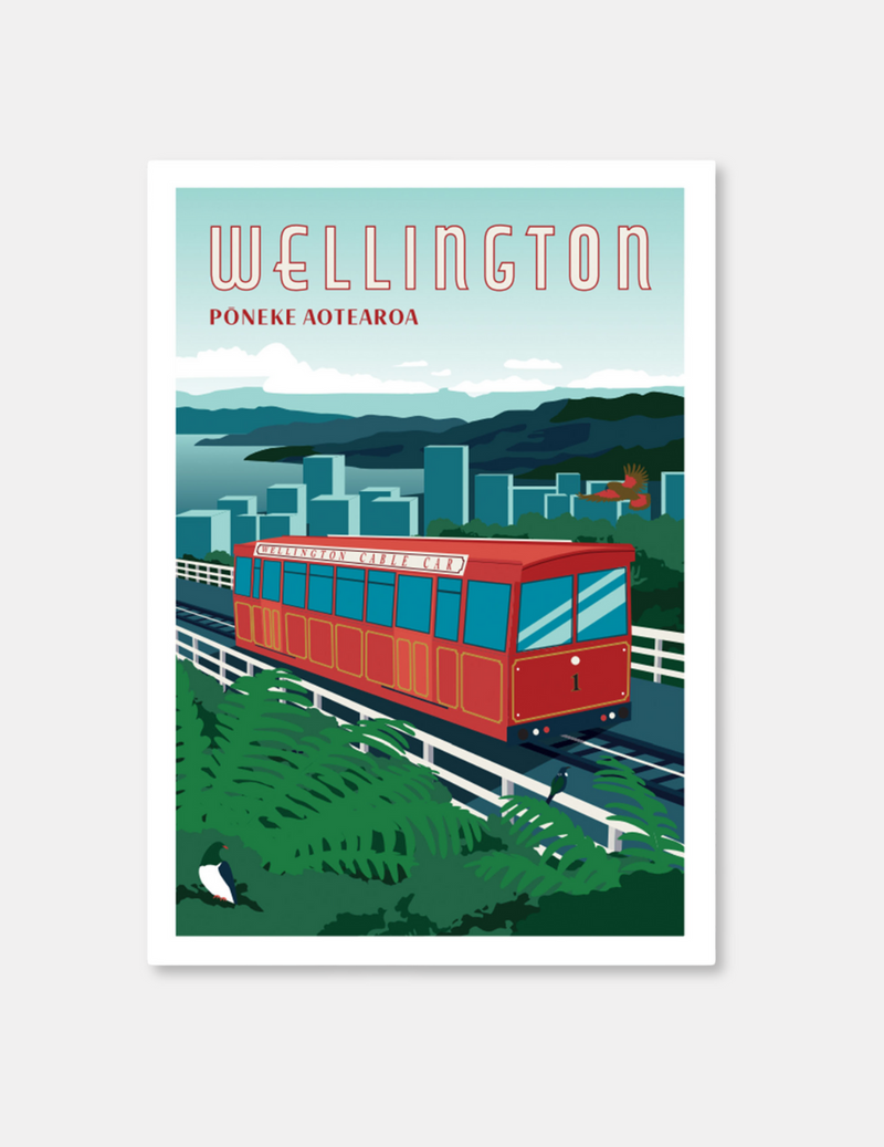 Wellington Travel Poster Print A4