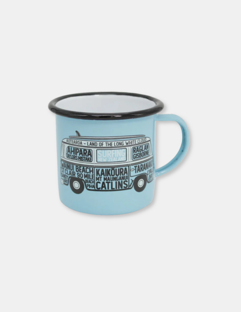 NZ Surfing Enamel Mug